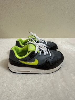 Nike Kids Gray and Neon Lime Athletic Sneakers
